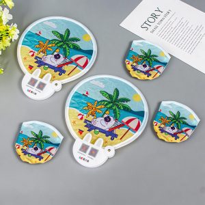 quạt vải gấp gọn in logo ms 02